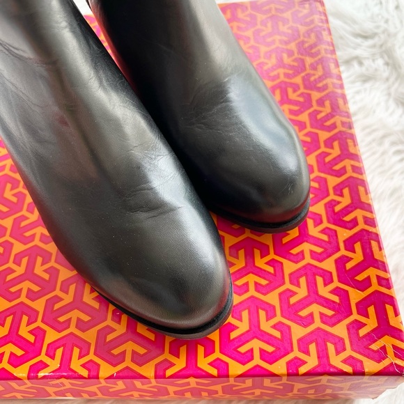 Tory Burch Black Bristol Equestrian Calf Ankle Bootie Shoes 7.5 - Picture 5 of 11